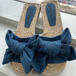 Jeffrey Campbell Denim Bow Slide size 9